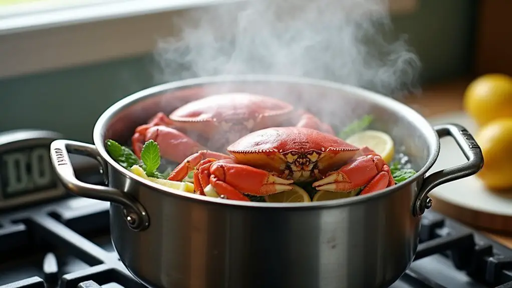 steam dungeness crab timing